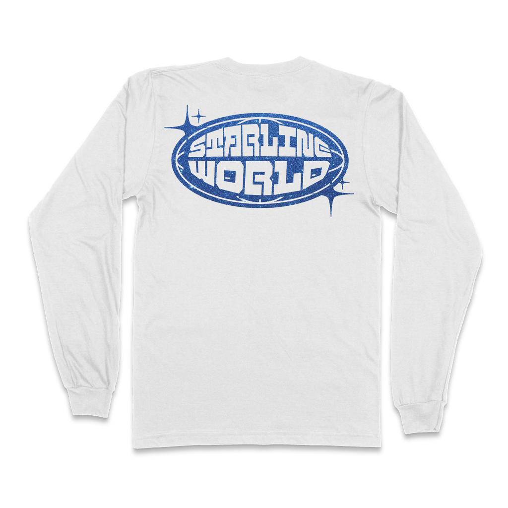 StarlineWorld (White-SPARKLY-Blue) Long Sleeve