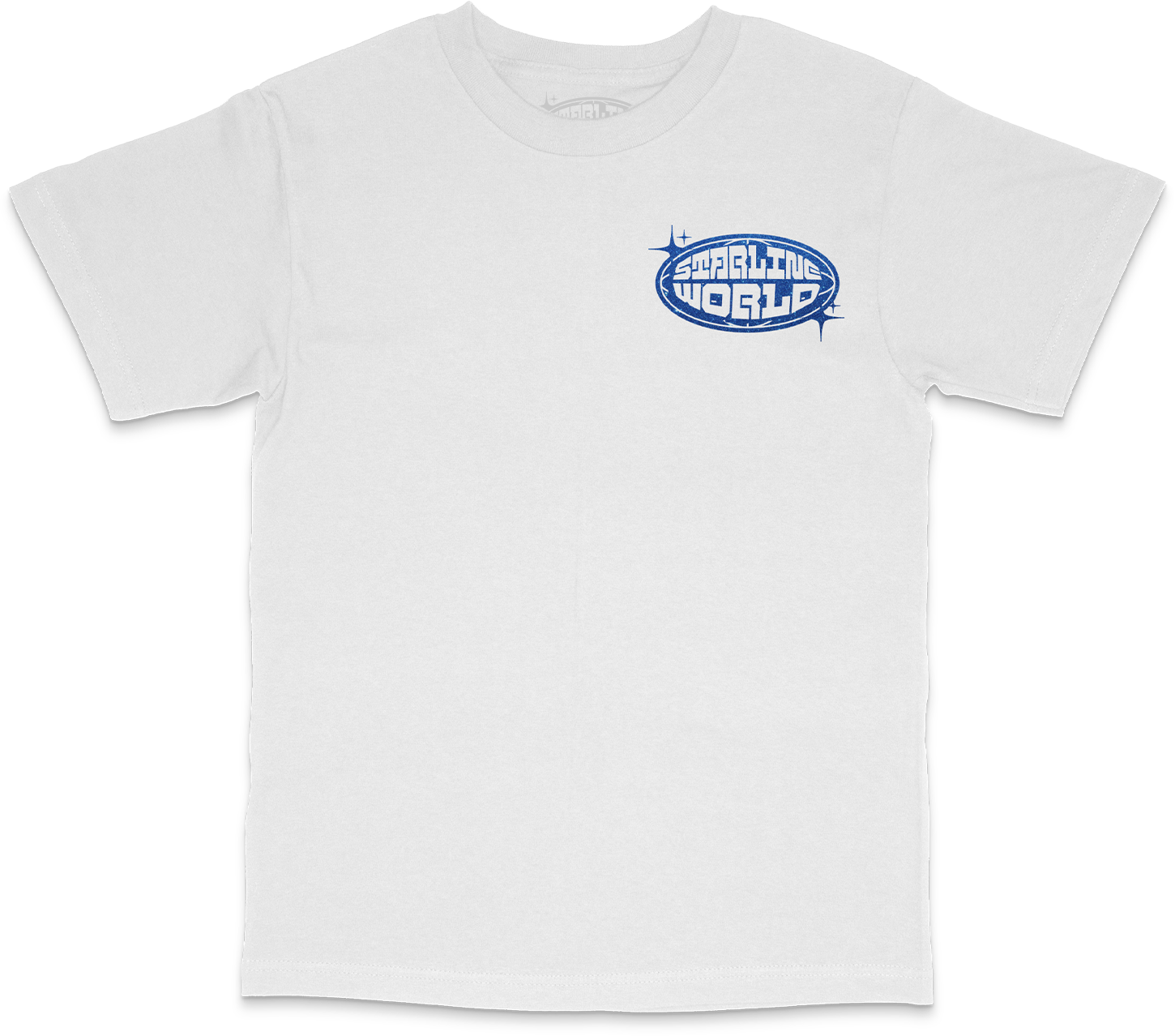 StarlineWorld (White-SPARKLY-Blue) Tee